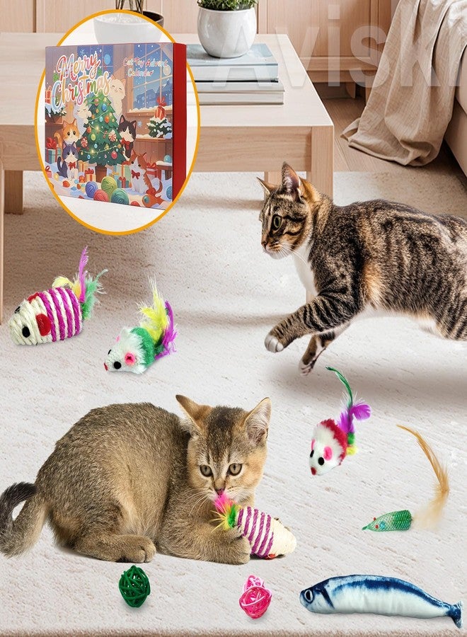 Aviski 2025 Christmas Cat Toy Advent Calendar - Holiday Gift Toys for Cat Lovers, 24 Boxes Catnip Toys, Mice, Feather Teaser and Ball Bells Countdown Calendar - Image 5
